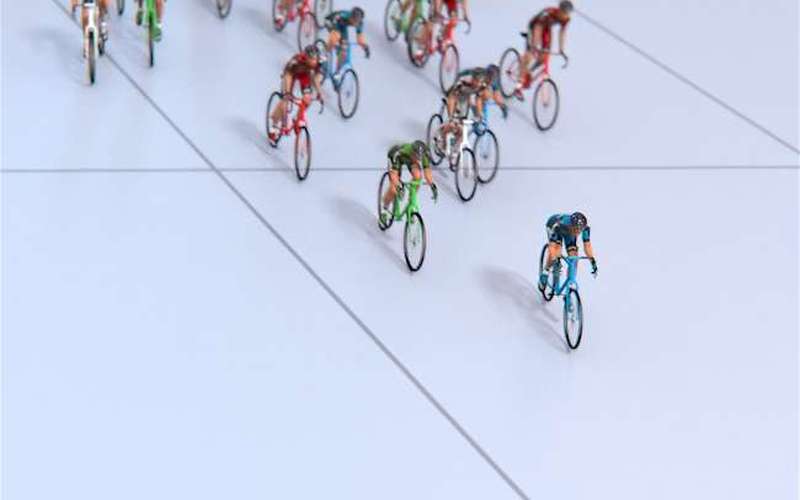 image for 500 cyclists vs. 1 wall : Simulated