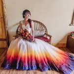 image for Tie dye wedding dress.