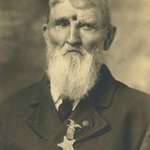 image for Civil War veteran Jacob Miller lived with an open gunshot wound to the forehead. He was quoted as saying “17 years after I was wounded, a buckshot fell out of my wound, and 31 years after two pieces of lead fell out”. Photo/Quote circa 1899.