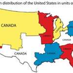 image for Population distribution of the U.S. in units of Canadas