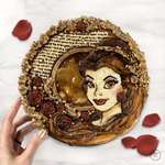 image for [Pro/Chef] “Princess Belle” apple pie with my favorite book hand painted on the crust