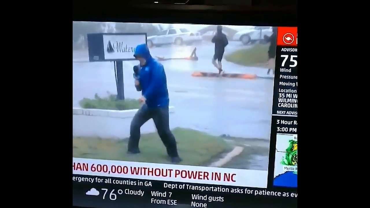 image for Weather Channel defends reporter bracing against wind in video