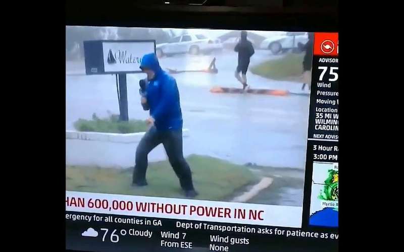 image for Weather Channel defends reporter bracing against wind in video