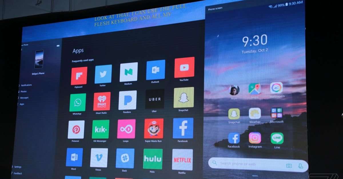 image for Microsoft announces app mirroring to let you use any Android app on Windows 10