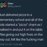 image for Kids give pizza man a wholesome welcome