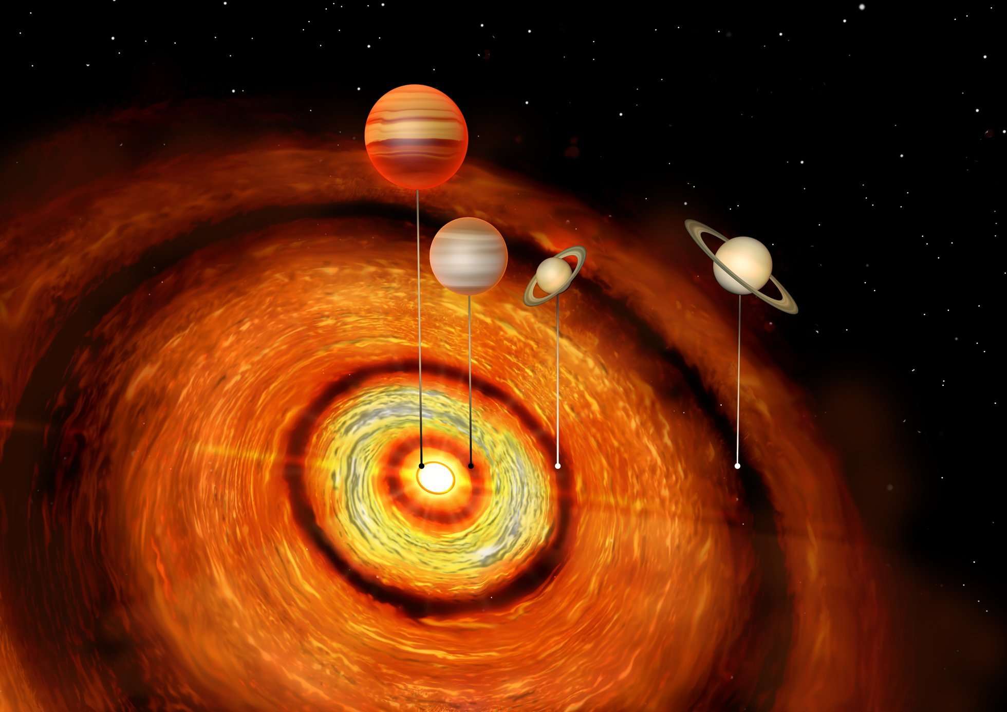 image for Giant planets around young star raise questions about how planets form