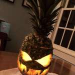image for PsBattle: A pineapple jack-o-lantern.