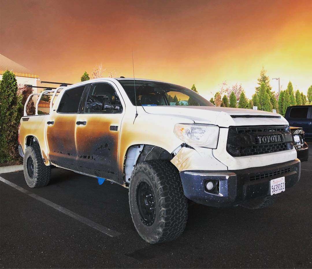 image for Toyota will replace burnt Tundra as a thank you to brave nurse