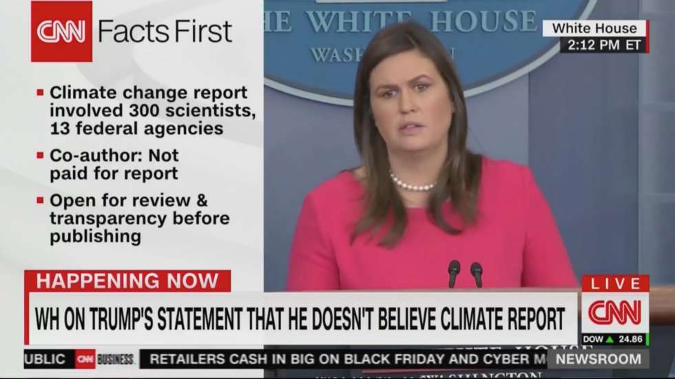 image for CNN airs fact-check graphics during Sanders press briefing