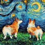 image for My painting of Corgi butts!! Such floof!
