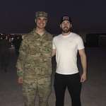 image for Two years ago I met Chris Evans while deployed to Qatar. As we wait for the trailer for (possibly) his last Marvel movie, I want to publicly thank him for everything he’s done for this franchise. Thanks Cap!
