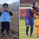 image for Afghan boy who had plastic bag Messi shirt meets his idol