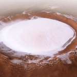 image for Water ice on Mars, just shot by the ESA!