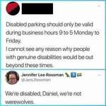 image for Disabled parking should only be valid during business hours 9 to 5