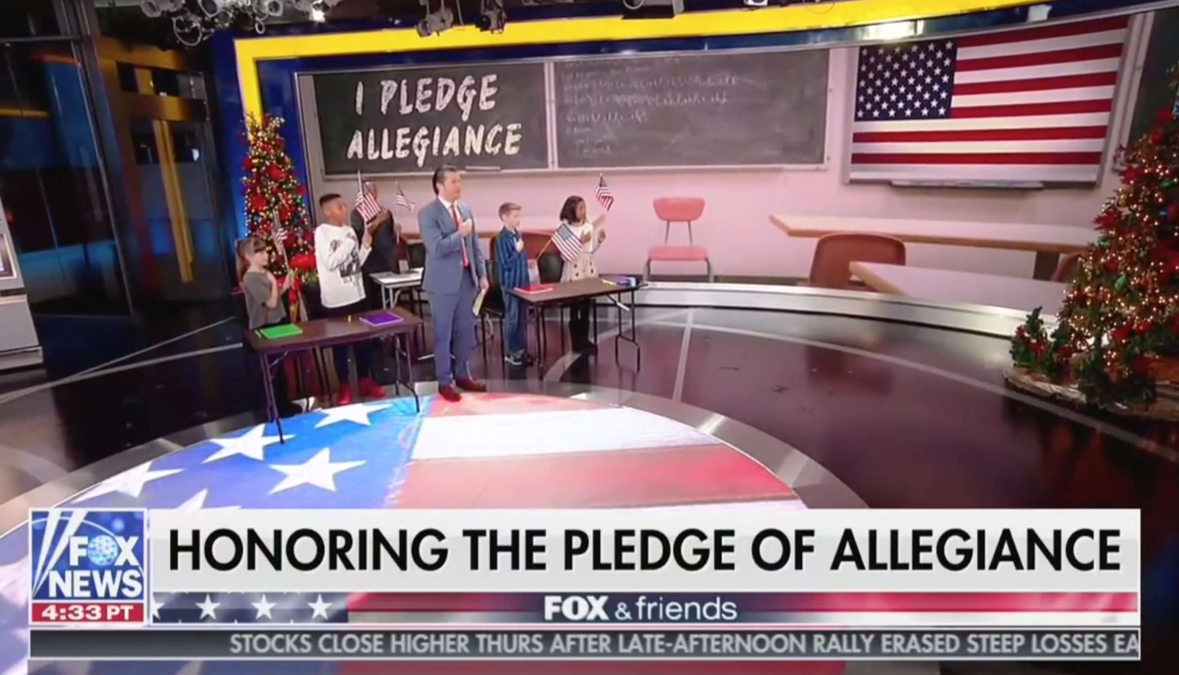 image for Fox & Friends Pledge of Allegiance Segment is Just as Bizarre and Unnerving as One Might Expect