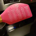 image for The mixing spatula my girlfriend got me has a quick conversion chart for cooking measurements.