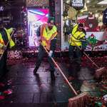 image for After the beautiful NYE photos; workers who clean up all the mess after the party in Times Square deserve some respect too
