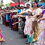 image for India on the first day of 2019: 5 million women create a 300-mile long human chain, stretching from the northern to southern tip of Kerala, to protest sexism and oppression