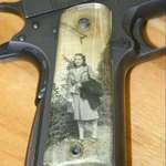 image for During World War II, it was common for soldiers to keep family photos under clear grips on their 1911 pistols. They were called “Sweetheart Grips.”