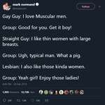 image for "Straight men are such awful pigs!"