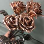 image for Made some copper roses for metal practice, turned out great!