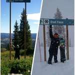 image for Ski Trail Sign In Summer VS in Winter