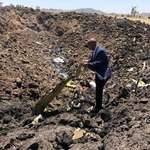 image for Crash site of Ethiopian Airlines Flight 302, inspected by Ethiopian Airlines CEO. All 157 on board were killed.