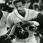 image for Jim Rice carrying Jonathan Keane to seek immediate medical attention. (Story in comments.) August 8, 1982