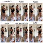 image for I thought this could be interesting to post here: Fitness Expert Photoshopped Herself to Show Different body Standards Througout History