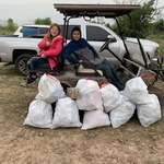 image for #trashtag with the kids. 9 bags off of our county road!