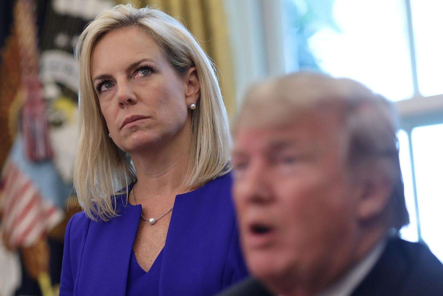 image for Donald Trump Used to Call Kirstjen Nielsen Early in the Morning, Demanding She Stop Migrants, Report Says