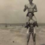 image for My grandfather on my grandmother’s shoulders. Sometime in the 1940s.