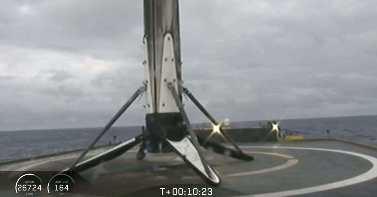 image for SpaceX lands all three Falcon Heavy rocket boosters for the first time ever