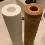 image for Three months of city water through my water filter cartridge. New one on the left for comparison.