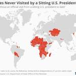 image for Countries never visited by a sitting US President.