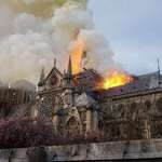 image for Notre-Dame Cathédral in flames in Paris today