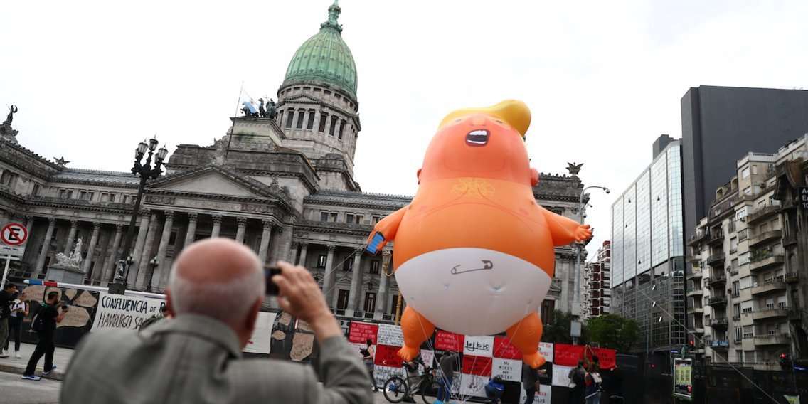 image for A giant Trump baby blimp that the president says makes him 'feel unwelcome' is following him to London this summer — and could be 5 times as big