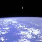 image for Astronaut Bruce McCandless II floats untethered away from the safety of the space shuttle, with nothing but his Manned Maneuvering Unit keeping him alive. The first person in history to do so.