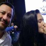 image for Italy's ANTI LGBT deputy PM Matteo Salvin was caught off guard when 2 women unexpectedly kissed when he was taking selfie with them