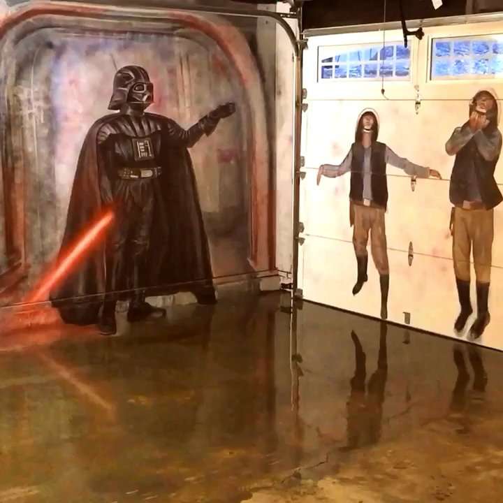 image for My Garage door and some more paintings for May the 4 th : StarWars