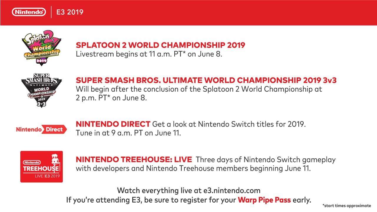 image for 8 with the World Championships for #SmashBrosUltimate and #Splatoon2. Then, be sure to follow along during the days of the show to find out the latest news for upcoming games on #NintendoSwitch. Check