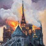 image for Notre Dame fire, Me, Oil Painting, 2019