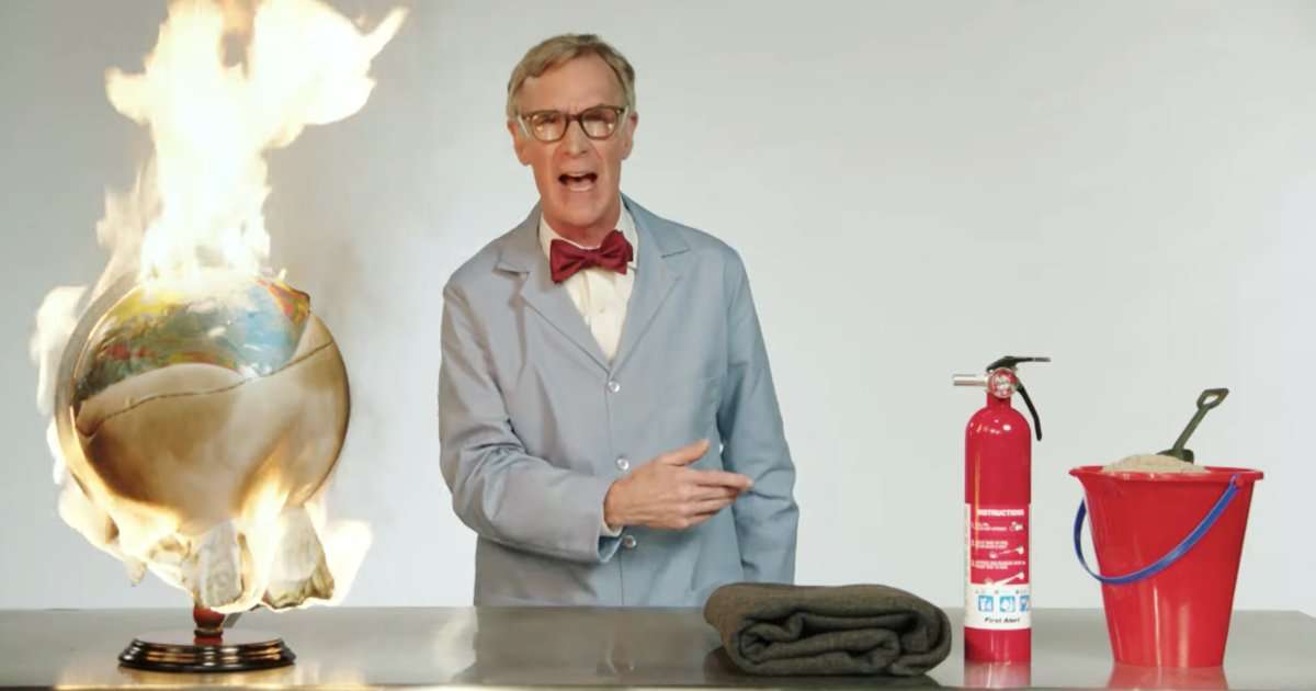 image for Bill Nye says "the planet's on f****ing fire" and we need to "grow the f*** up"