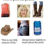 image for The middle aged woman at a concert of a country singer who is past his prime starter pack.