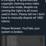 image for Youtuber gets every single video on his channel copyright claimed despite having the rights to all the music in his videos
