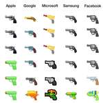 image for Evolution of the gun emoji