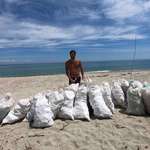 image for This guy cleaned a 1.5km beach in Greece, filling 20 sacks with garbage. Doing his part #trashtag !