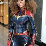 image for I wore my self made Captain Marvel cosplay with BIG hair this time