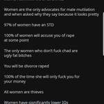 image for "97% of women have an STD, 100% of women will accuse you of rape at some point" totally credible, who needs sources anyway.