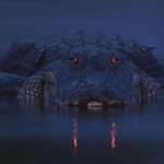 image for An alligator at dusk